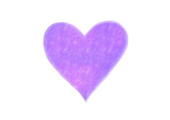 紫のハートの水彩イラスト