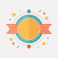 Obraz premium Abstract geometric emblem with vibrant colors and dynamic shapes, perfect for modern branding, decorative labels, or a creative design element