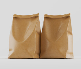 3D render coffee pouch for mockup collection