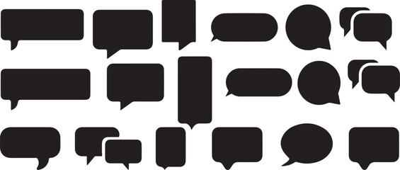 Fototapeta premium Speech bubble shapes, chat icons and dialogue boxes, communication symbols for messaging and conversation graphics