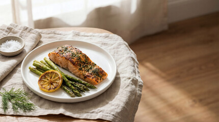 Healthy minimal food composition on pastel background