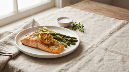 Healthy minimal food composition on pastel background