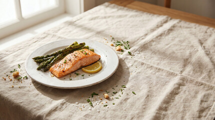 Healthy minimal food composition on pastel background