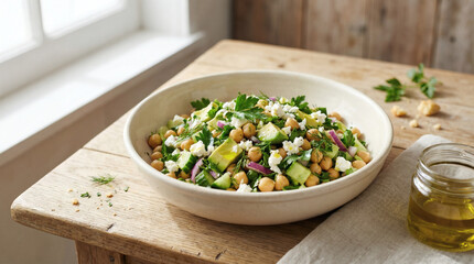 Healthy minimal food composition on pastel background