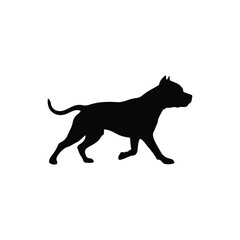 Obraz premium Pitbull silhouette icon vector flat design.