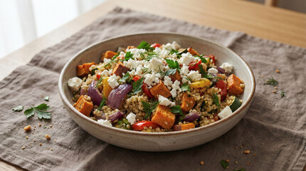 Healthy minimal food composition on pastel background