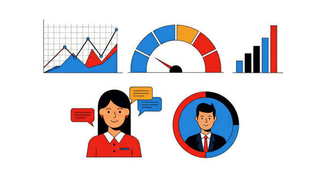 Business communication and data analysis graphs