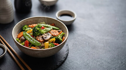 Healthy minimal food composition on pastel background