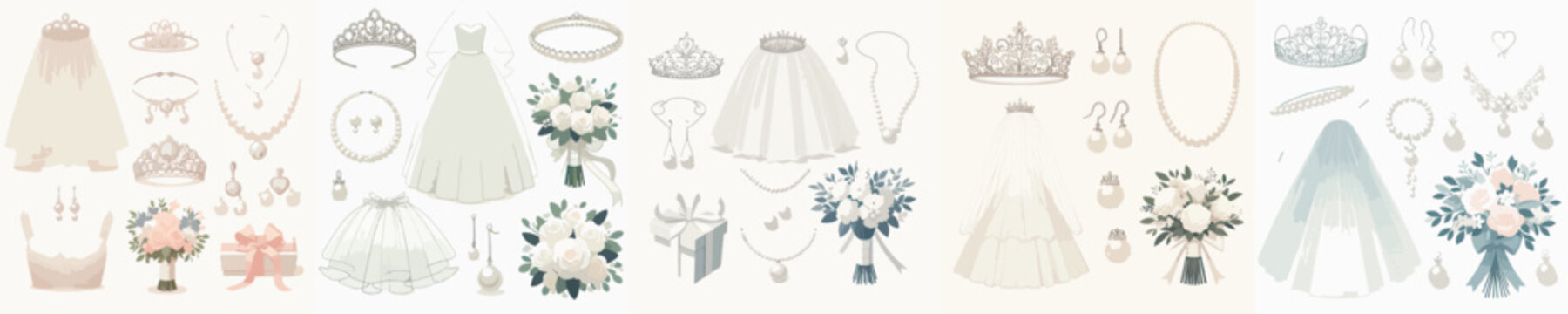 vector of bride accessories