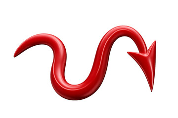 Red Devil's Tail Arrow - Glossy 3D Directional Symbol