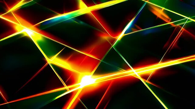 Vibrant abstract light streaks on dark background.