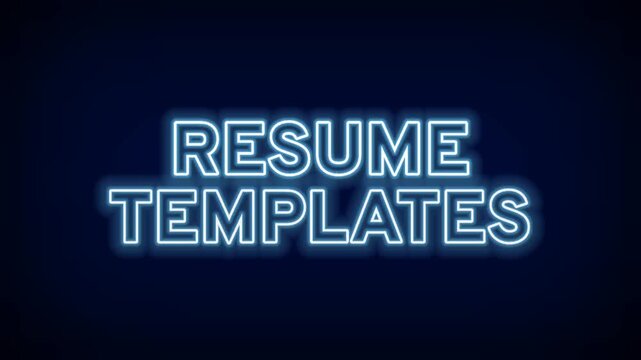 Resume Templates Digital Neon Sign for Career and Job Search