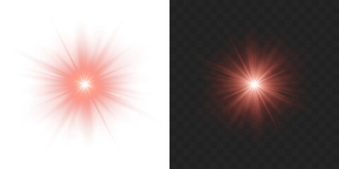 PNG red star light sparkle, red glow light effect and starlight sparkle. Light flare effect shine glow. Glowing design elements for professional creative digital projects. © Даниил Москаленко