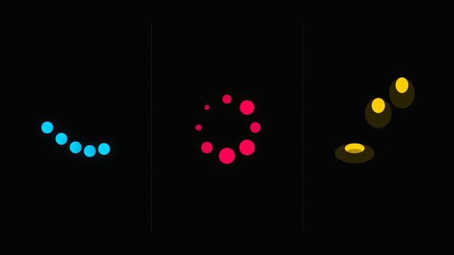Modern Abstract Bouncing Ball Loading Animations Collection 1080p Seamless Loop