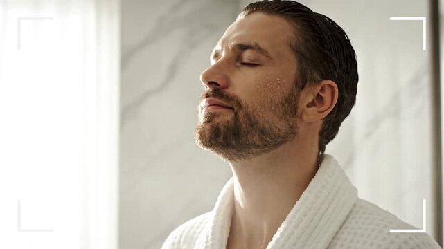 Practicing Relaxation and Mindful Breathing in a Calm Morning Shower