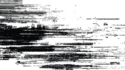 Obraz premium Glitch art digital distortion effect with horizontal lines and white space