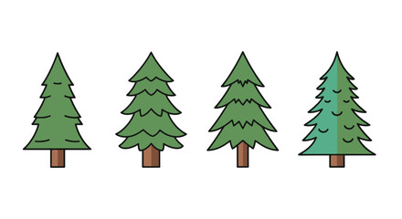 Fototapeta premium Spruce tree Line art creative modern smooth illustration