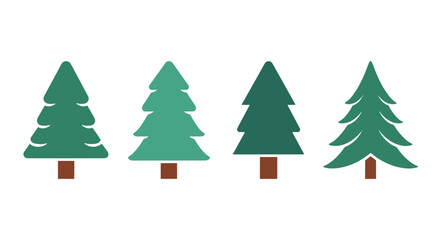 Fototapeta premium Spruce tree Line art minimal abstract concept illustration