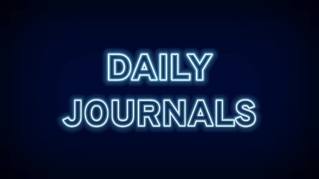 Daily Journals Glowing Neon Typography for Personal Writing