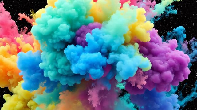 Colorful smoke explosion