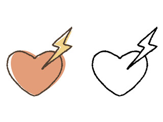 心臓と電気のマーク