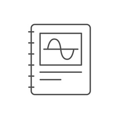 Mathematics textbook line outline icon