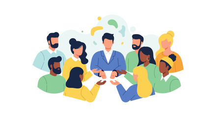 Obraz premium Diverse Team Collaboration: Business Meeting, Brainstorming, and Communication among Multicultural Group