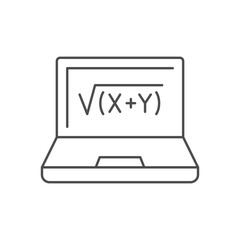 Mathematical program line outline icon