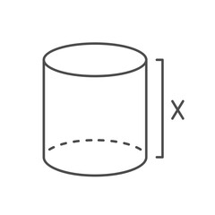 Geometric shape measurement line icon
