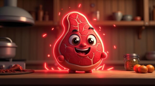 Lindo personaje de dibujos animados en 3D de filete