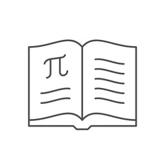 Mathematical book line outline icon