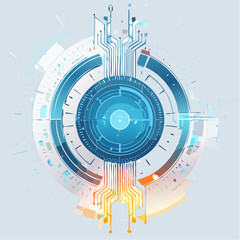 Fototapeta premium Futuristic AI core representing intelligent systems and integrated data processing for advanced technology solutions