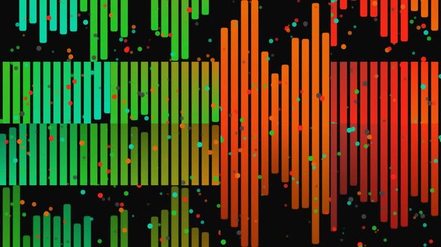 rainbow audio bard with red green yellow colors that come together