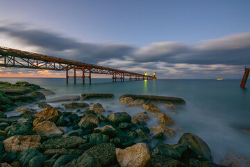 Long exposure of an abandoned commercial harbor in Lefke, Cyprus.