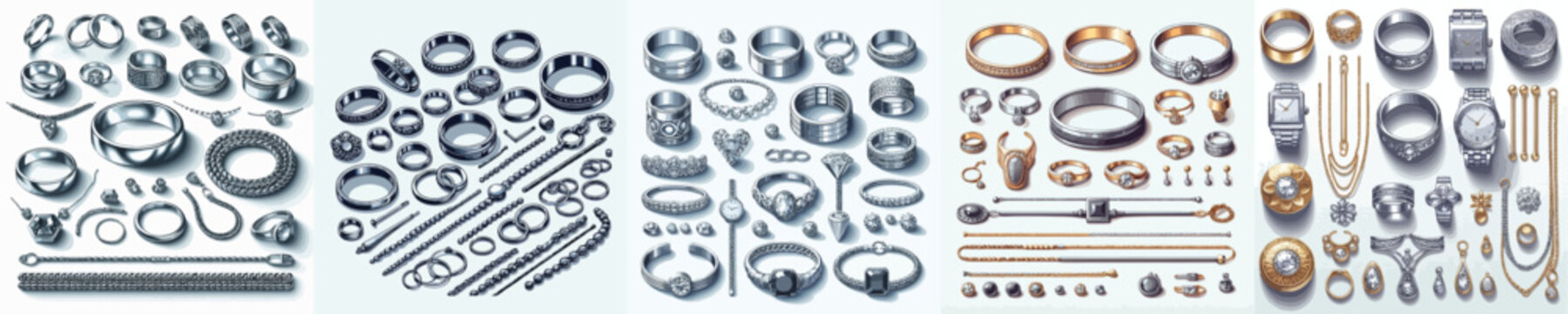 Vector set of metal accessories