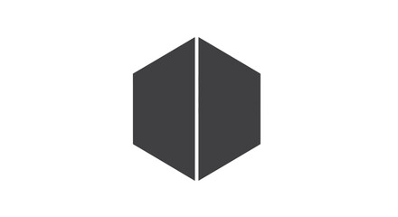 Fototapeta premium Black Cube Geometric Shape Object.