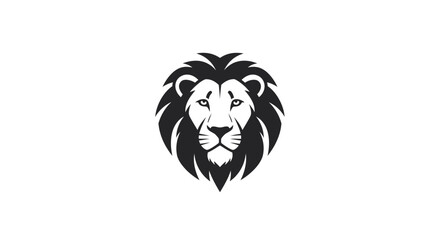 Fototapeta premium Black and White Lion Head Illustration.