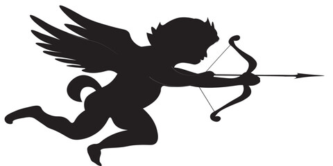 cupid silhouette about to snap an arrow