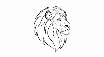 Bold lion head illustration with flowing mane and fierce gaze © gilang