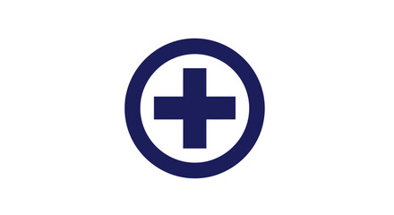 Obraz premium Blue Medical Cross Symbol in Circle.