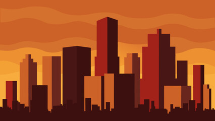 Fototapeta premium Houston Downtown Sunset Skyscrapers Cityscape