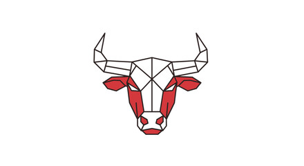 Geometric Bull Head Logo Design Element.