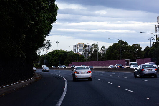 Traffic on multilane city road