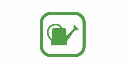 Obraz premium Green Watering Can Icon Simple Design.