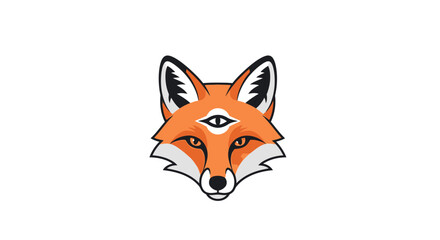 Obraz premium Illustration of a Fox Head with Eye.