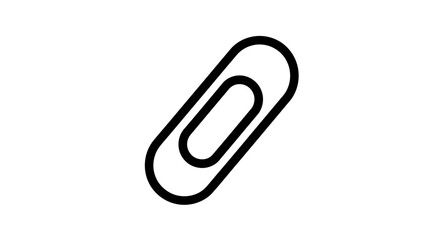 Simple Black Paperclip Icon on White.