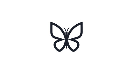 Simple Black Butterfly Logo Design Element.