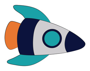 A spaceship isolated on white background