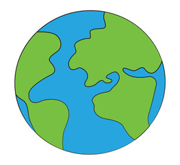 Beautiful earth cartoon isolated on white background