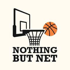 Nothing But Net Basketball Hoop Graphic © Mohammedraihanul
